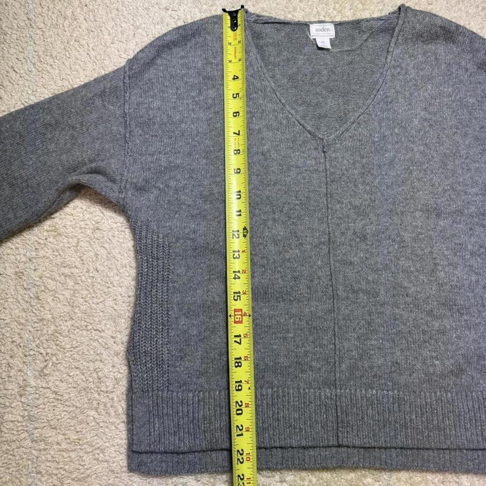 Lightweight V-Neck Sweater Soft Touch Oversized Grey Auden XS NWT - Picture 7 of 8